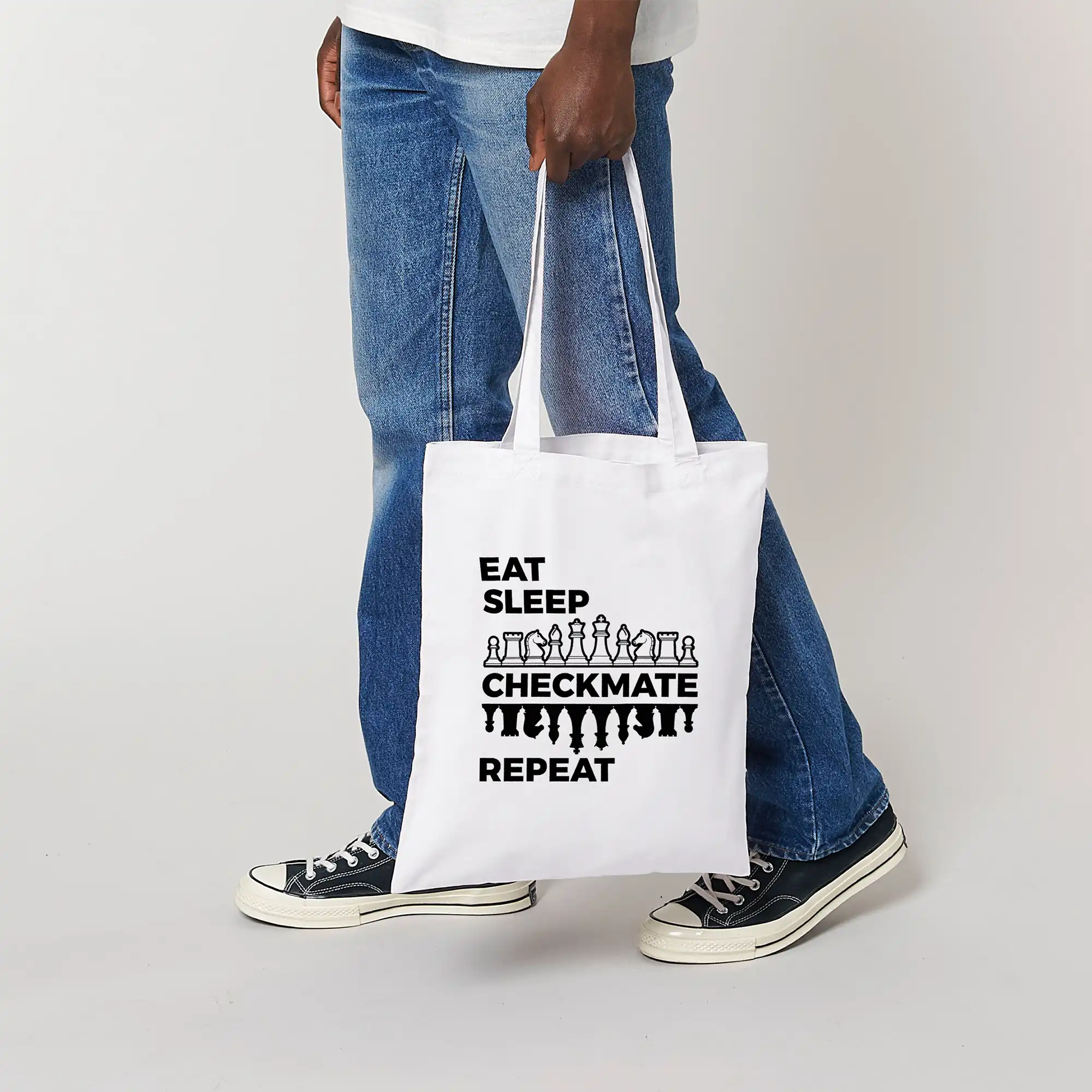 Chess Tote Bag, Eat Sleep Checkmate Repeat - Image 4