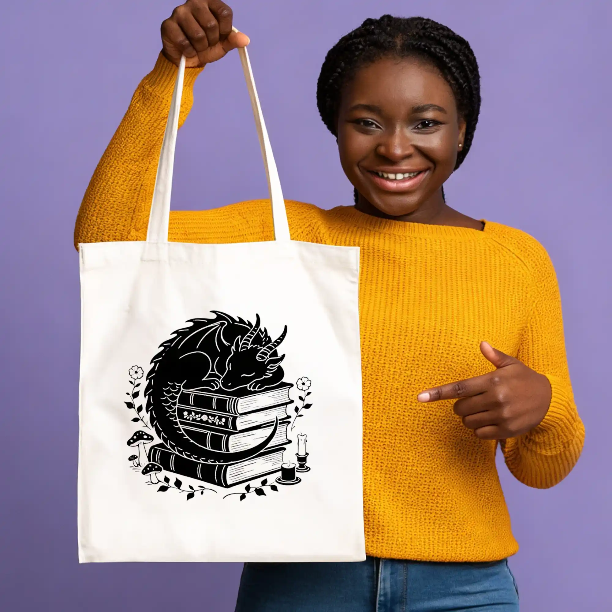 D&D Dragon Book Tote Bag - Dungeons and Dragons Gift
