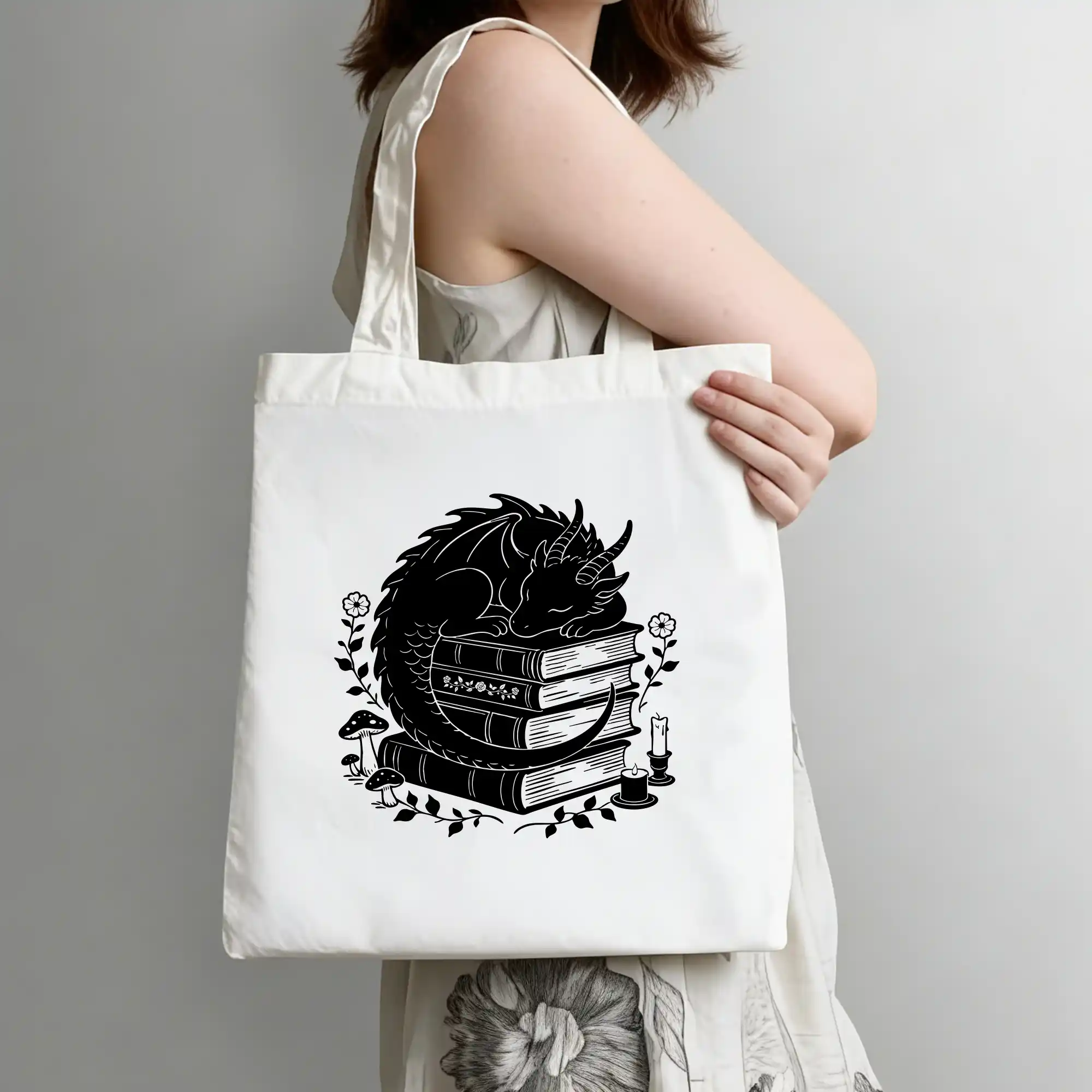 D&D Dragon Book Tote Bag - Dungeons and Dragons Gift - Image 2