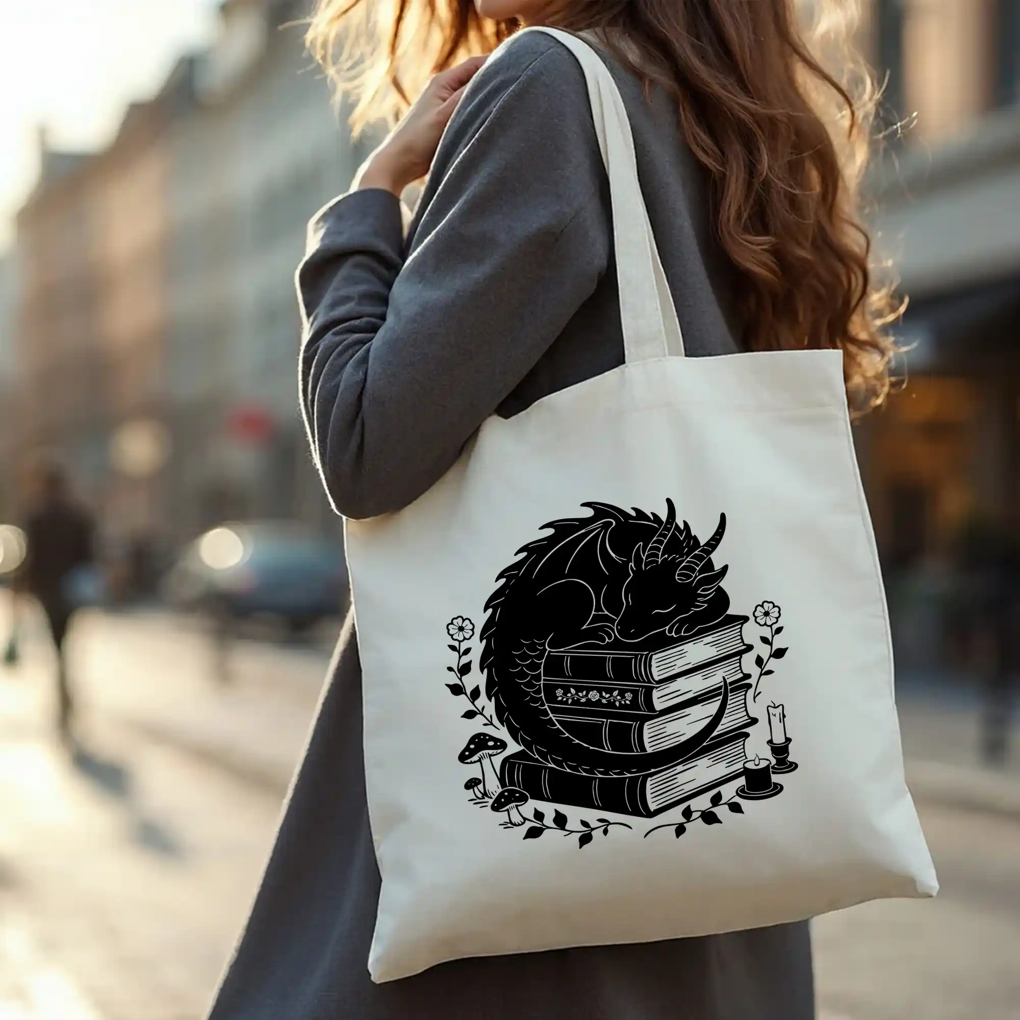 D&D Dragon Book Tote Bag - Dungeons and Dragons Gift - Image 3