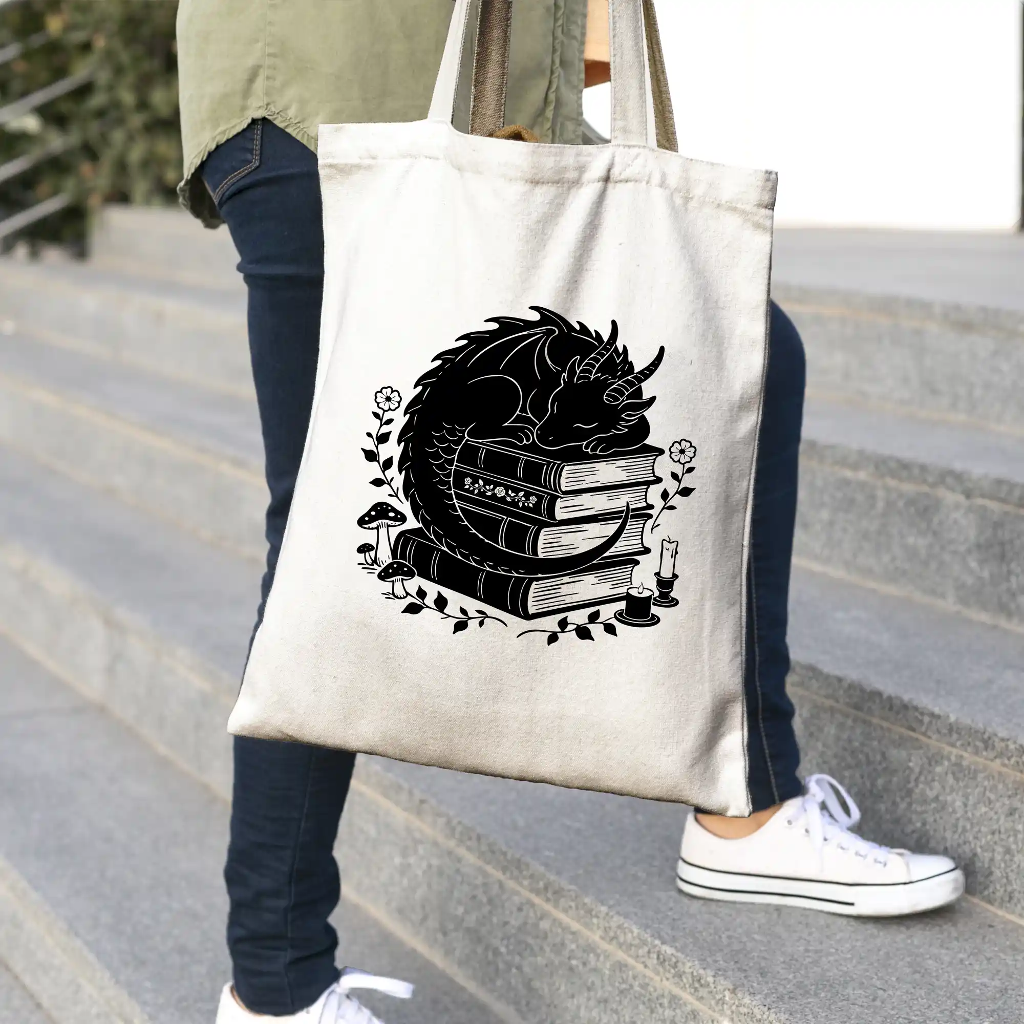 D&D Dragon Book Tote Bag - Dungeons and Dragons Gift - Image 5