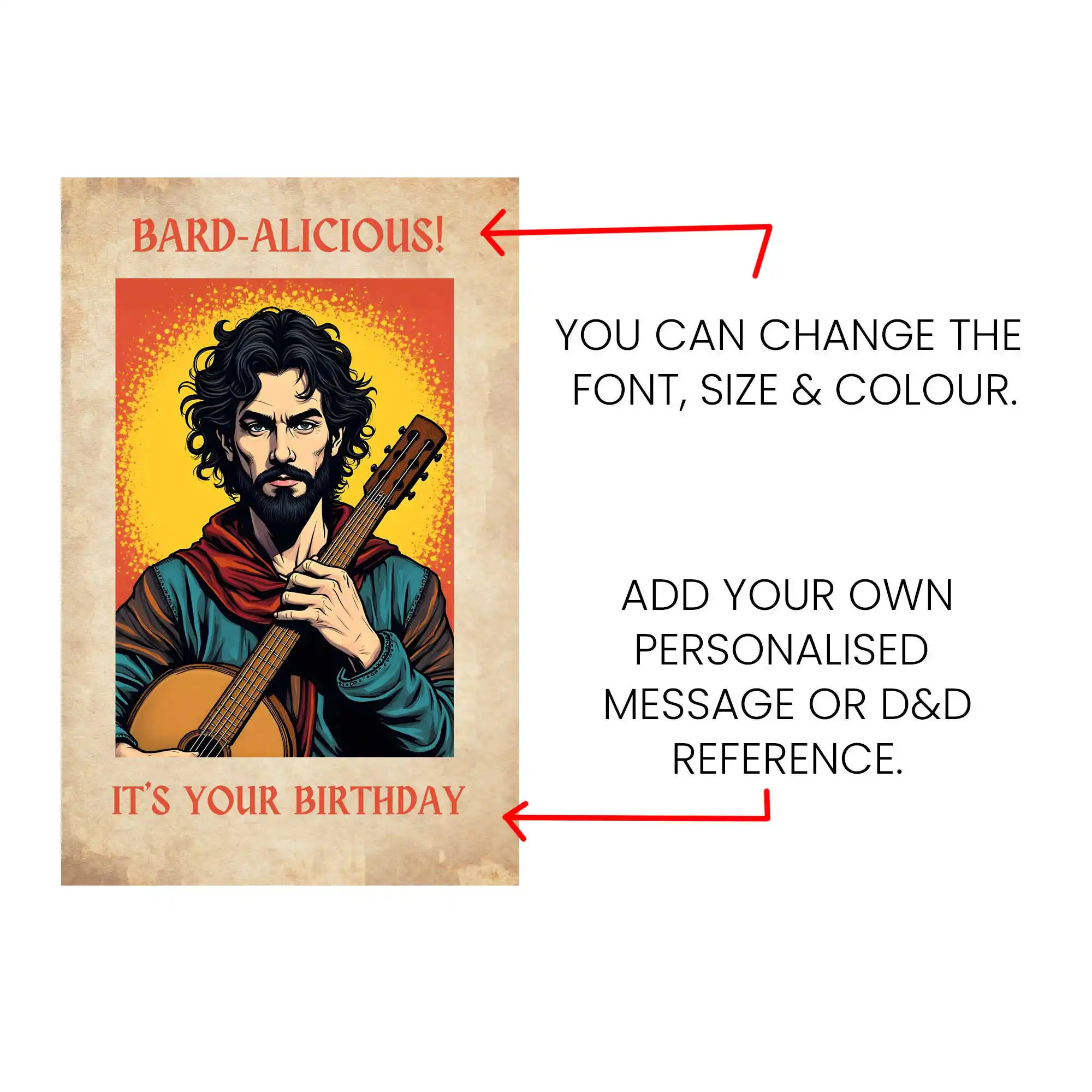 DnD Birthday Card - Bard - Image 9