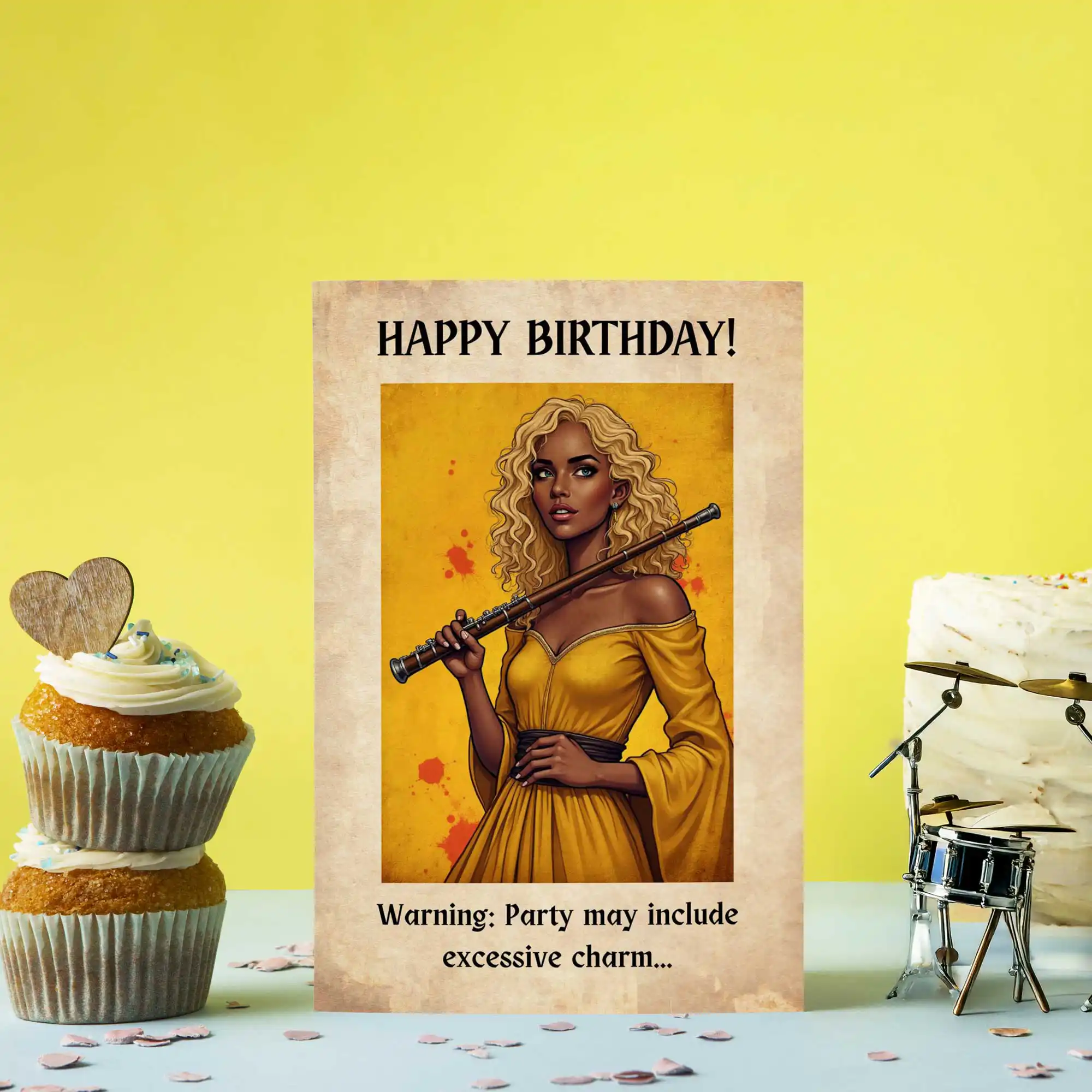 DnD Birthday Card - Bard - Female - Image 2