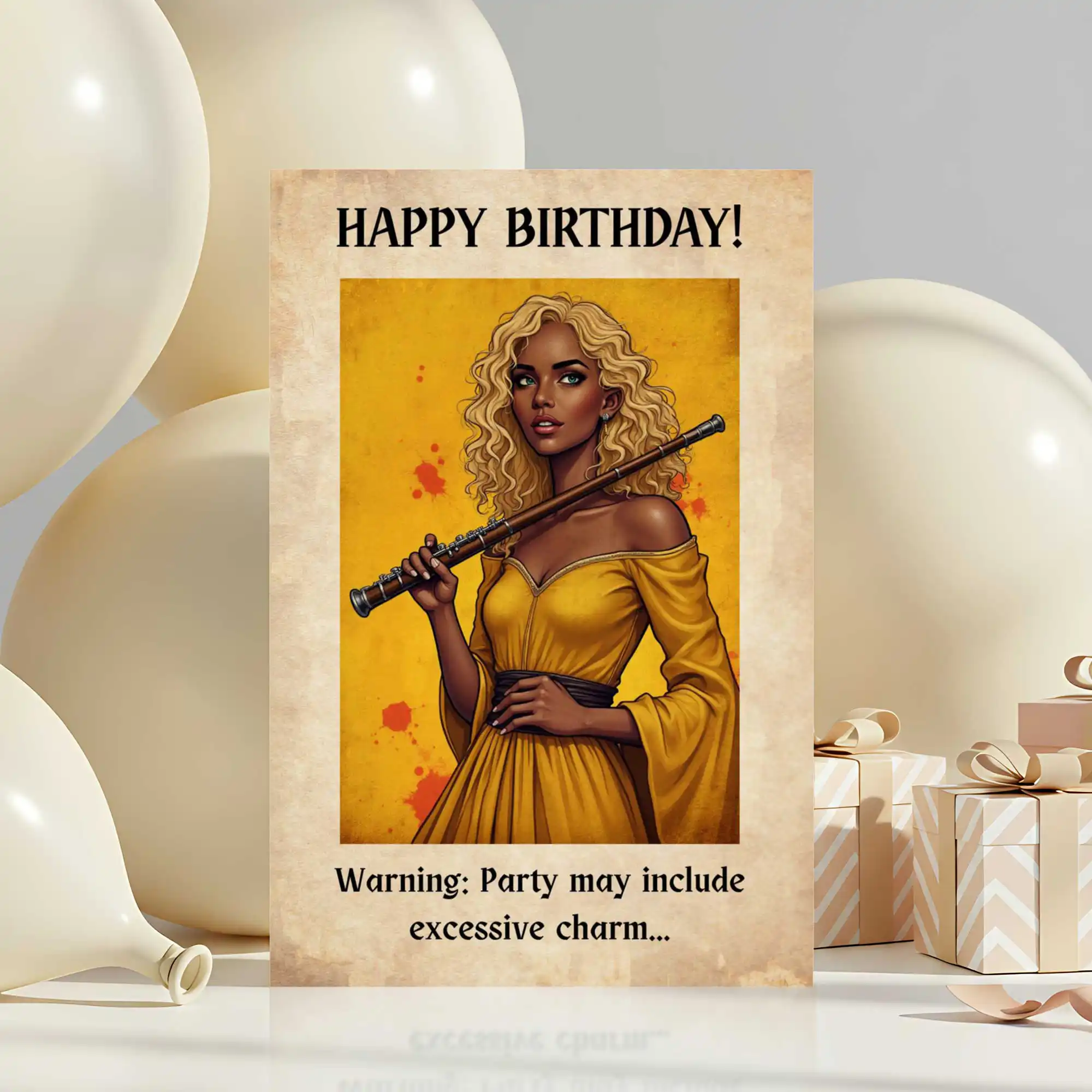 DnD Birthday Card - Bard - Female - Image 4