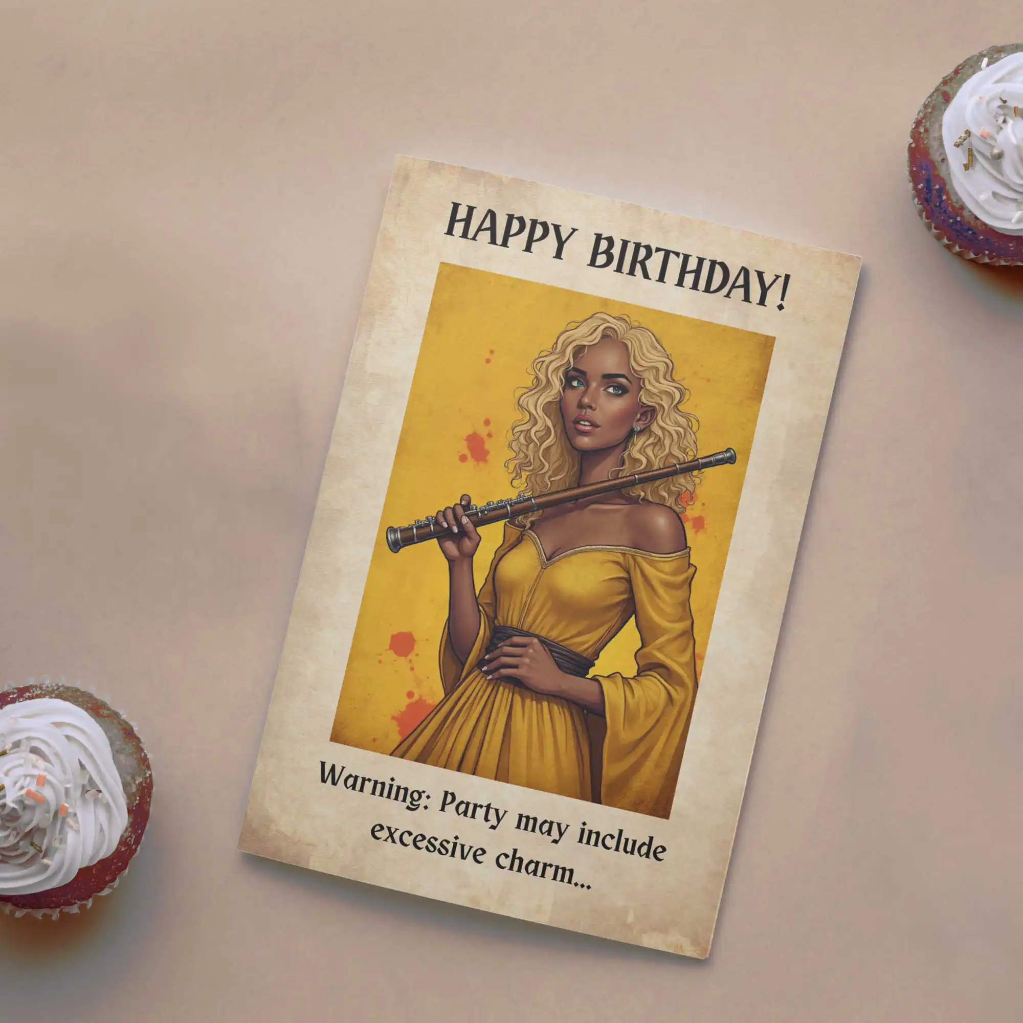 DnD Birthday Card - Bard - Female - Image 7