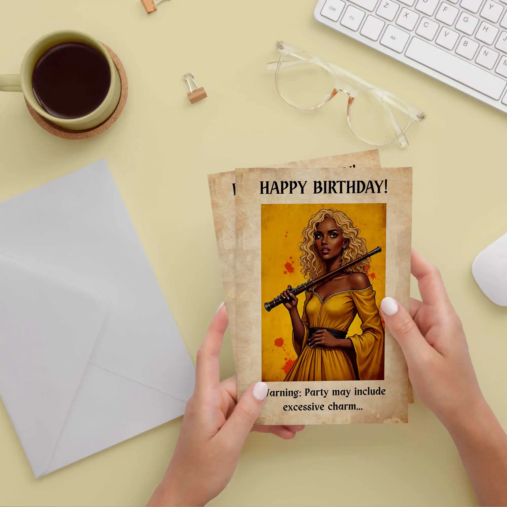 DnD Birthday Card - Bard - Female - Image 8