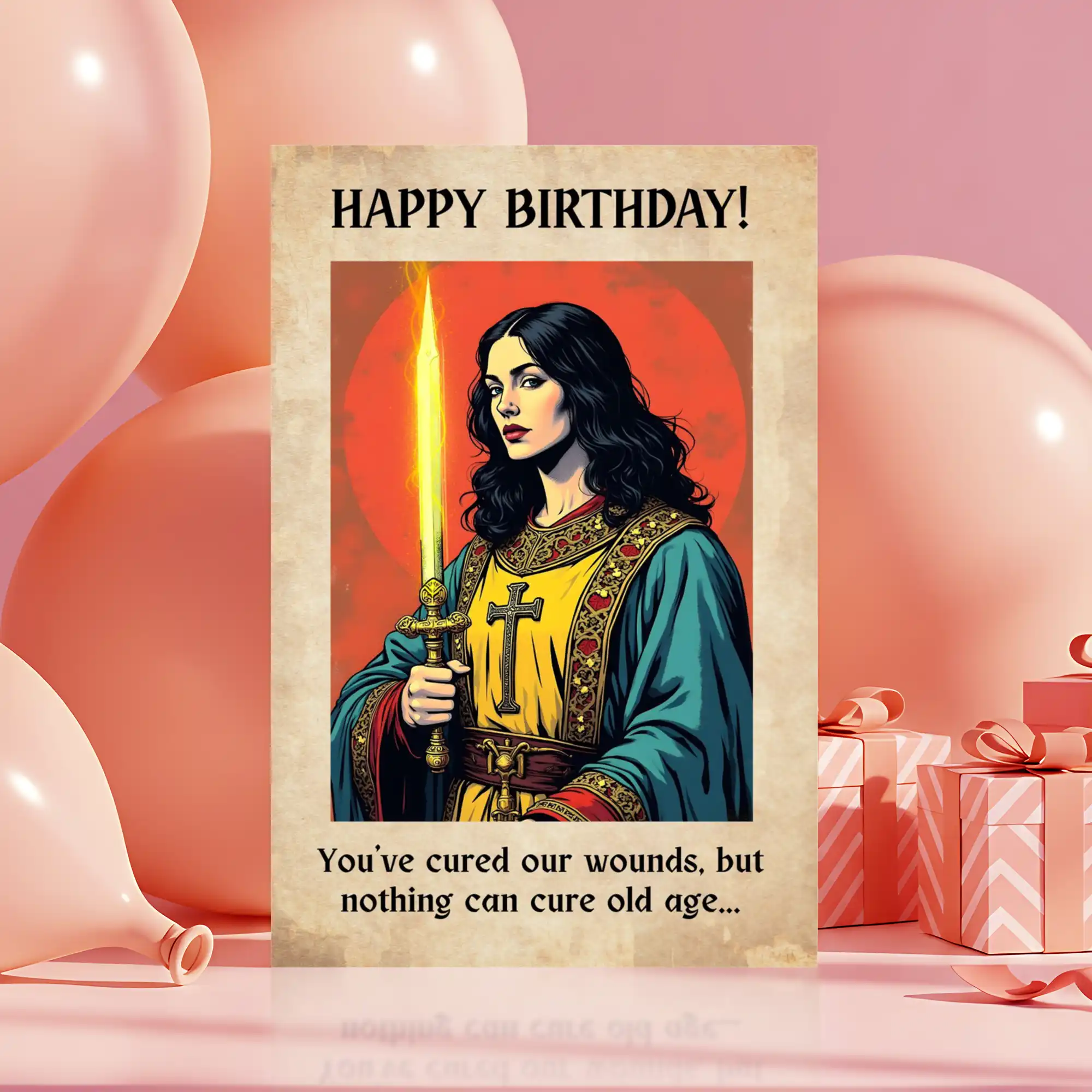 DnD Birthday Card - Cleric - Female