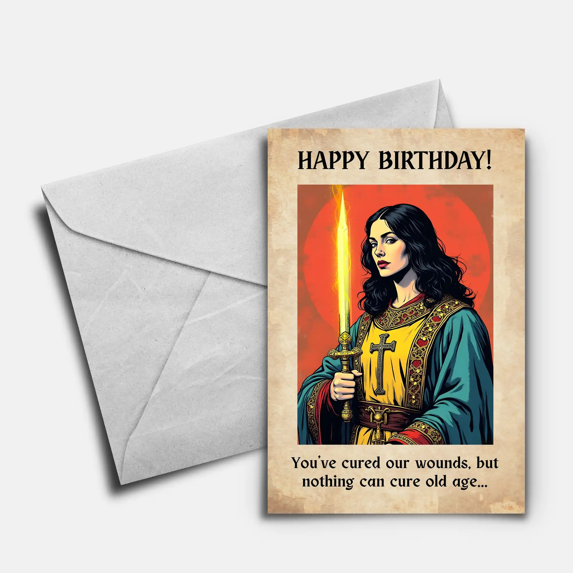 DnD Birthday Card - Cleric - Female - Image 2