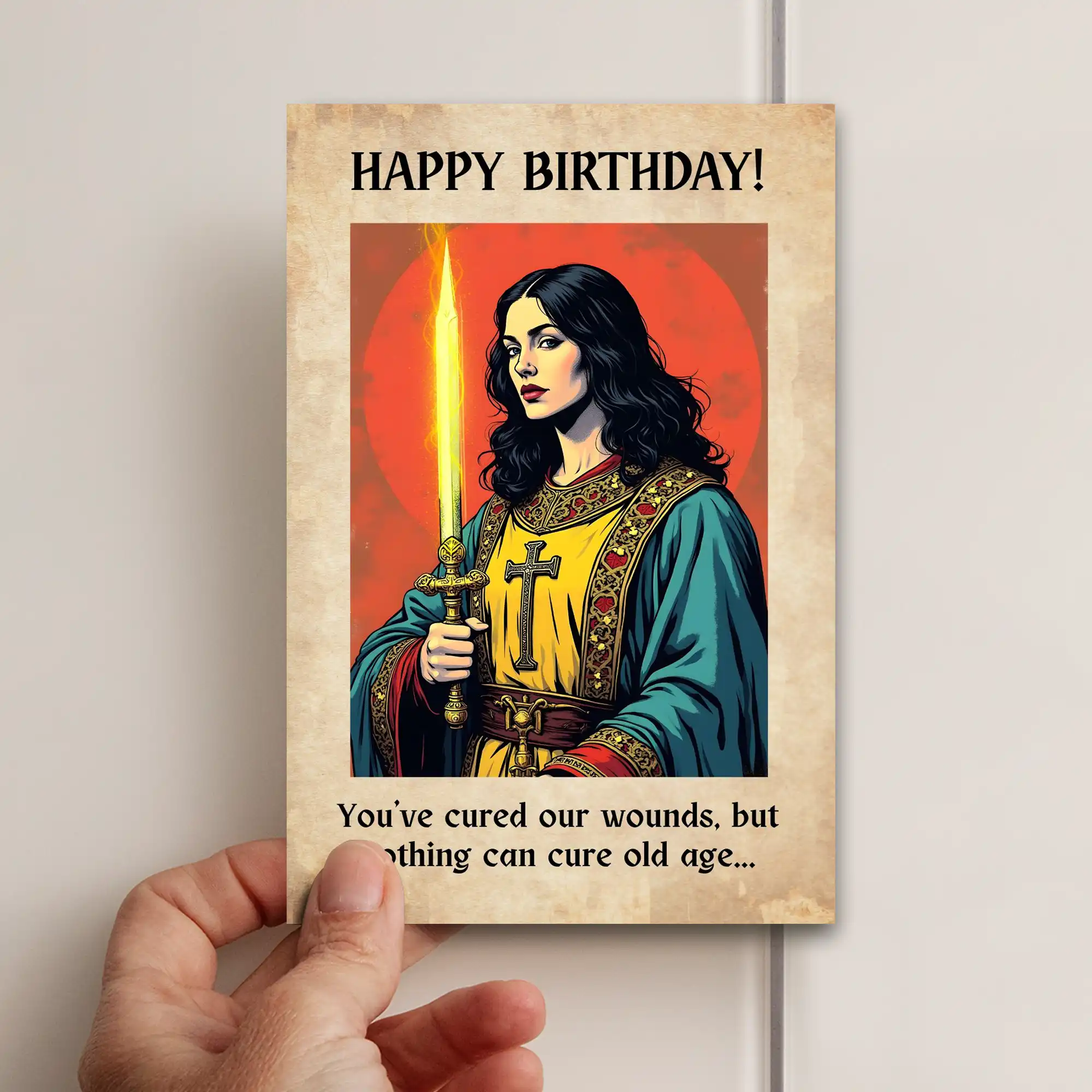 DnD Birthday Card - Cleric - Female - Image 3