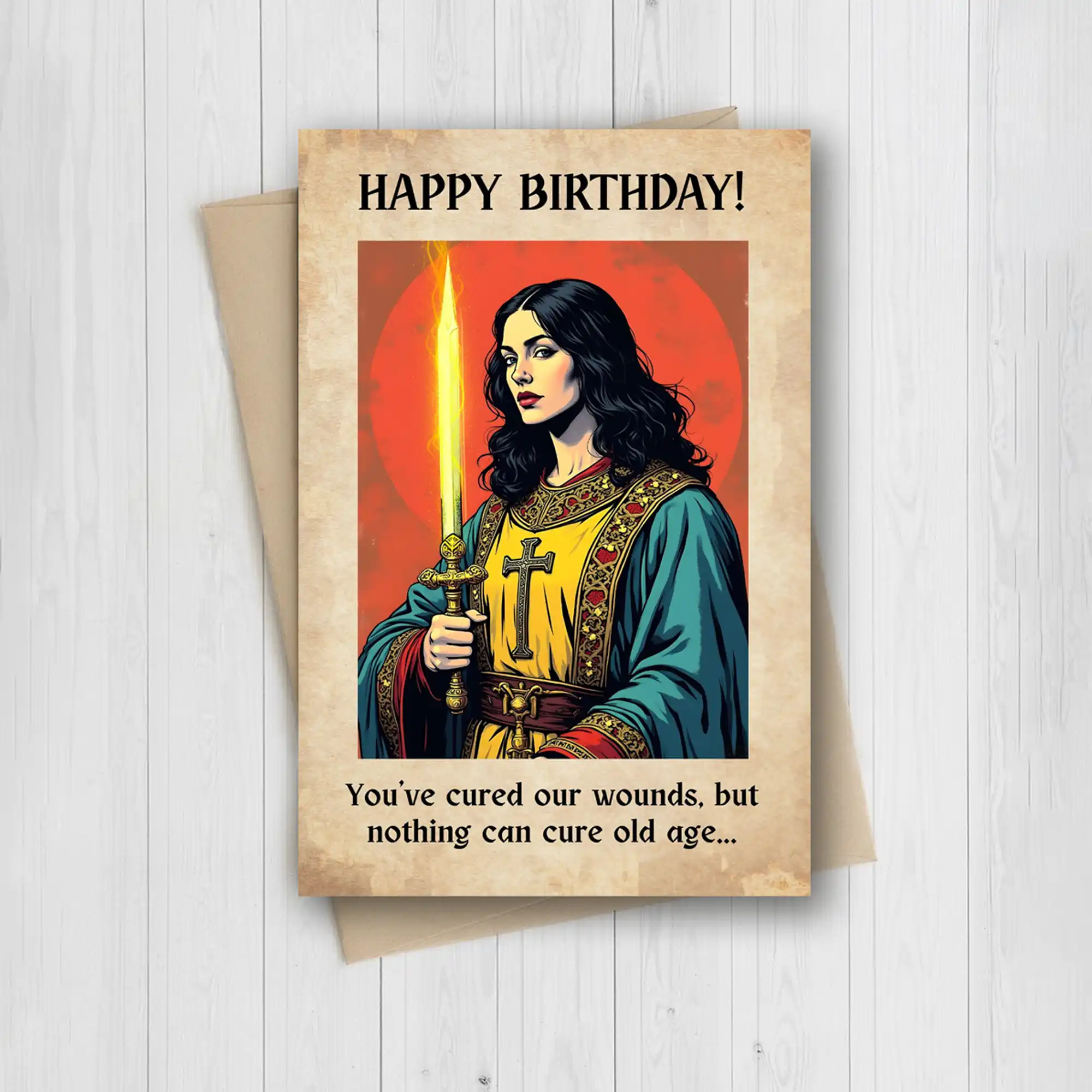 DnD Birthday Card - Cleric - Female - Image 8