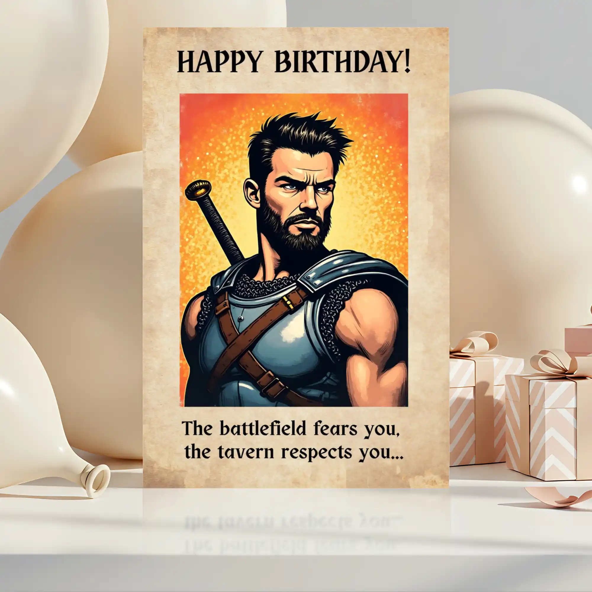 DnD Birthday Card - Fighter - Image 2