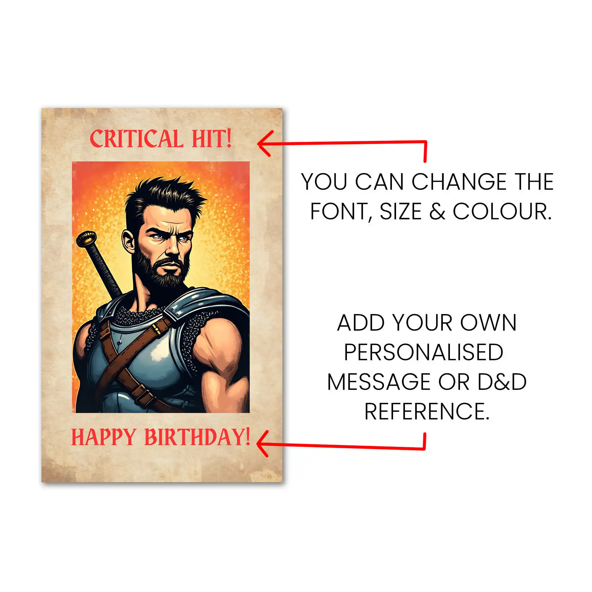 DnD Birthday Card - Fighter - Image 6